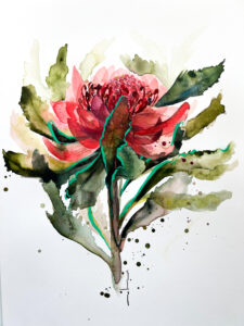 Exquisite Waratah Fine Art Print: Captivating Australian Botanical Wall Decor - Image 6