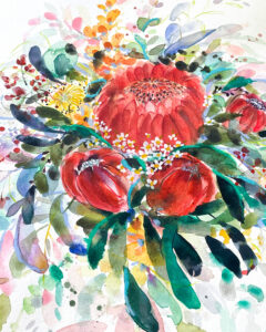 Australian native flowers ~ Protea Bouquet Fine Art Print - Image 2