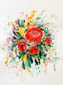 Australian native flowers ~ Protea Bouquet Fine Art Print - Image 3