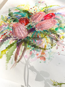 Australian native flowers ~ Banksia Bouquet Fine art print - Image 3