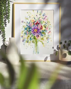 Happy Blooms - Original watercolour painting - Image 3