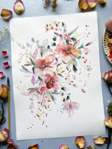 Blush Serenade - Original watercolour painting - Image 4