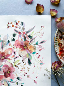 Blush Serenade - Original watercolour painting - Image 7