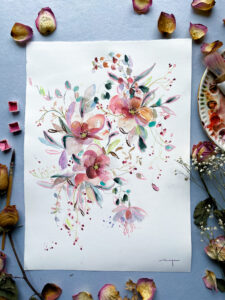 Blush Serenade - Original watercolour painting - Image 3