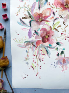 Blush Serenade - Original watercolour painting - Image 9